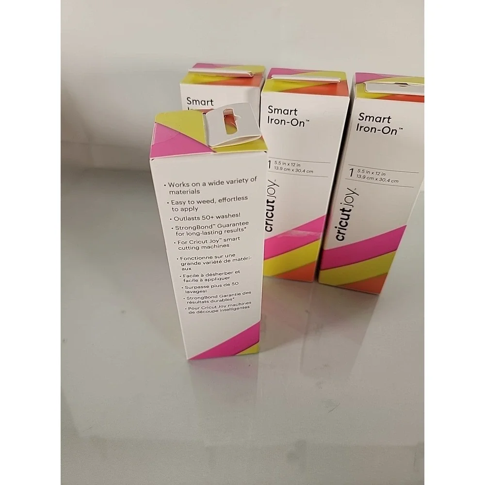 LOT OF FOUR Cricut Joy Smart StrongBond Iron-On Sampler - 5.5 x 12in‎ Neon